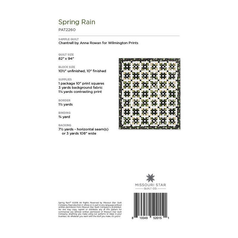 Spring Rain Quilt Pattern by Missouri Star