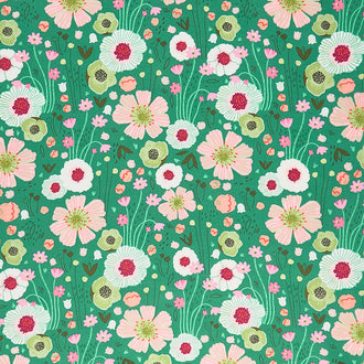 Spring Riviere - Ditsy Blossom Green Yardage