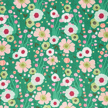 Spring Riviere - Ditsy Blossom Green Yardage