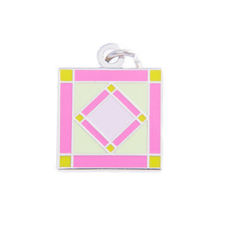 Square In A Square Charm Pink by Pin Peddlers