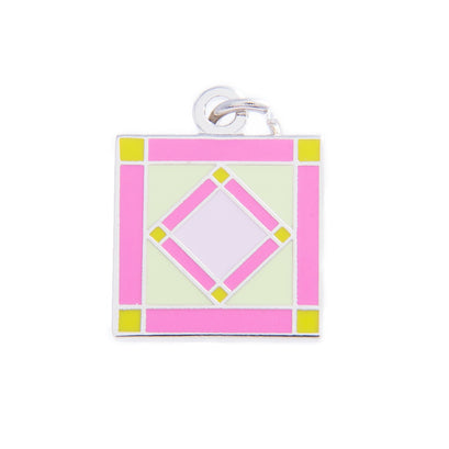 Square In A Square Charm Pink by Pin Peddlers