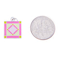 Square In A Square Charm Pink by Pin Peddlers