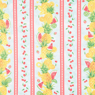 Squeeze the Day - Fruit and Floral Repeating Stripe Multi Yardage