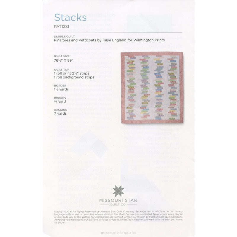 Stacks Quilt Pattern by Missouri Star