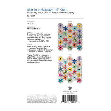 Star in a Hexagon 1 3/4" Quilt Pattern by Daisy & Grace for Missouri Star