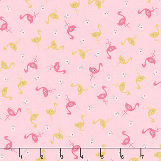 Stardust - Flamingo Baby Pink Metallic Yardage