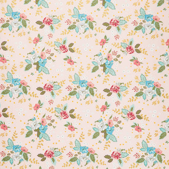 Stardust - Floral Pink Metallic Yardage