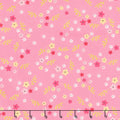 Stardust - Tiny Floral Pink Metallic Yardage