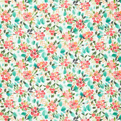 Starflower Christmas - Floral White Yardage