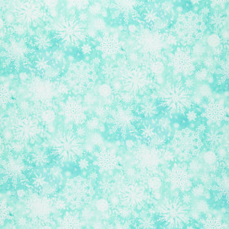 Starflower Christmas - Snowflake Aqua Yardage