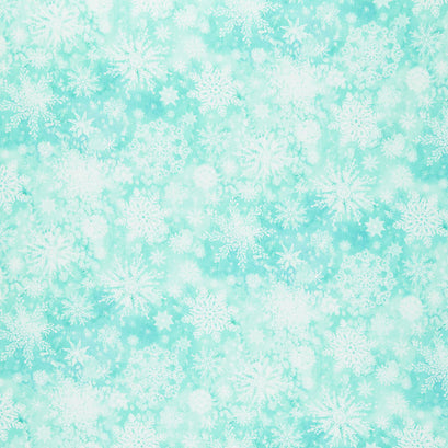 Starflower Christmas - Snowflake Aqua Yardage
