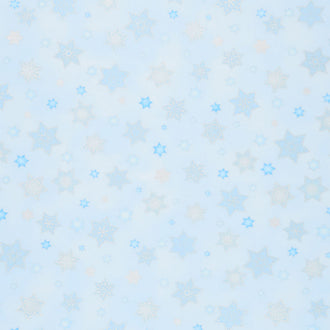 Stars of Light - Large Stars Light Blue Metallic Yardage