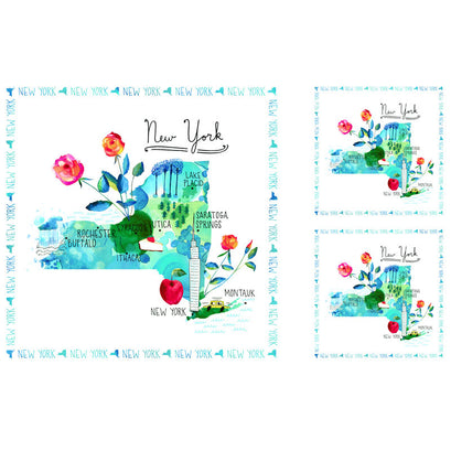 State Cottons and Panels - New York Multi Panel