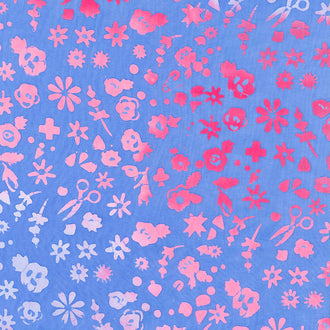 Stitched Batiks - Floral Periwinkle Yardage