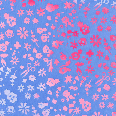 Stitched Batiks - Floral Periwinkle Yardage