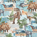 Stonehenge Prehistoric World - Dinosaur Print Multi Digitally Printed Yardage