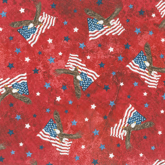 Stonehenge Stars and Stripes VIII - Soaring Eagles Red Multi Yardage
