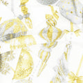 Stonehenge White Christmas - Bauble Neutral Gold Metallic Yardage