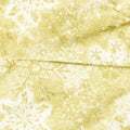 Stonehenge White Christmas - Snowflakes Gold Metallic Yardage