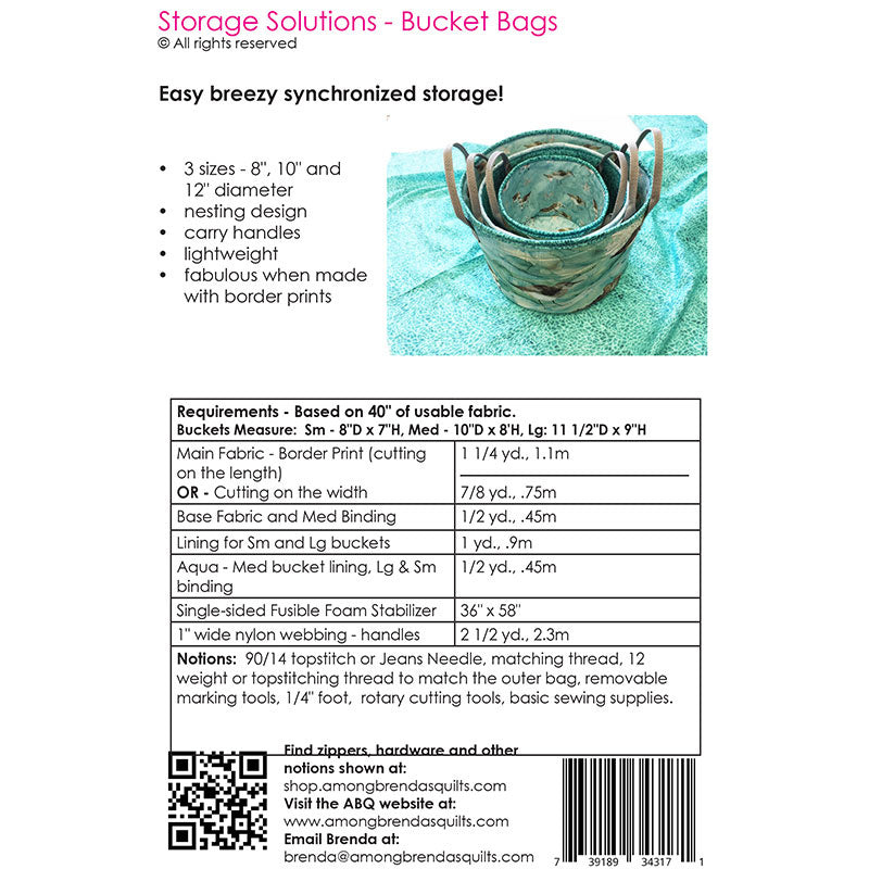 Storage Solutions Bucket Bags Pattern Alternative View #1