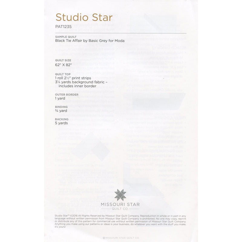 Studio Star Pattern by Missouri Star Alternative View #1