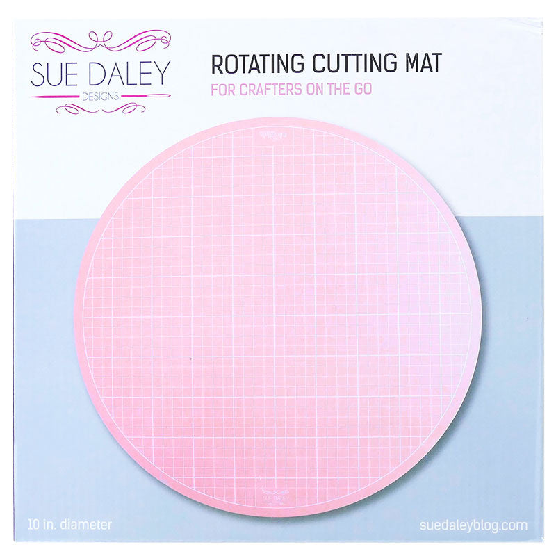 Sue Daley 10" Round Rotating Cutting Mat - Pink