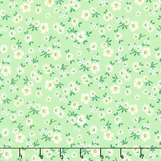 Sugarcube - Falling Daisies Green Yardage