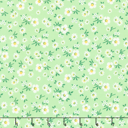 Sugarcube - Falling Daisies Green Yardage
