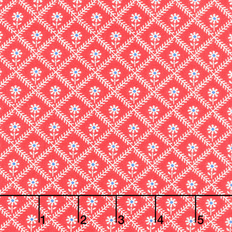 Sugarcube - Flower Lattice Red Yardage