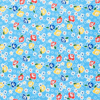 Sugarcube - Roses Blue Yardage