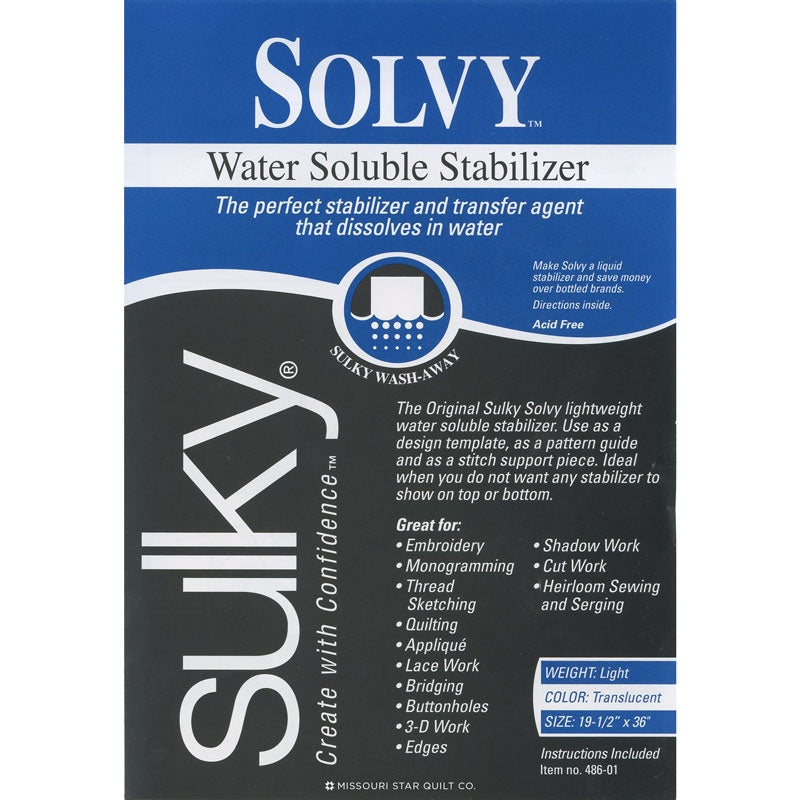 Sulky Solvy Water Soluble Stabilizer