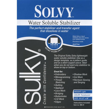 Sulky Solvy Water Soluble Stabilizer
