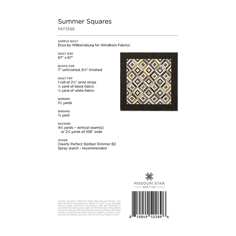 Summer Squares Quilt Pattern by Missouri Star Alternative View #1
