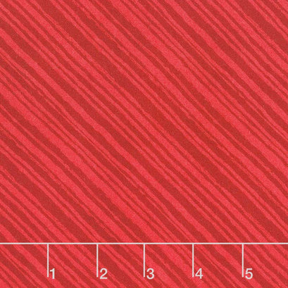 Summertime - Diagonal Stripes Red Yardage