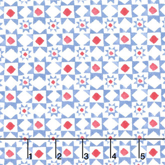 Summertime - Quilt Blocks Blue Yardage