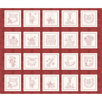 Summertime - Stitchery Blocks Red Panel