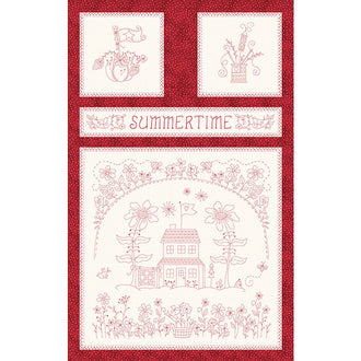 Summertime - Stitchery Red Panel