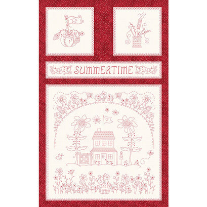 Summertime - Stitchery Red Panel