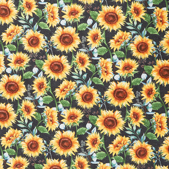 Sundance Meadow - Large Allover Black Yardage