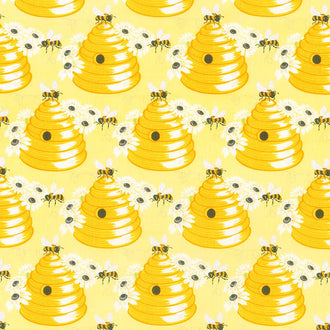 Sunny Bee - Bee Hive Yellow Yardage