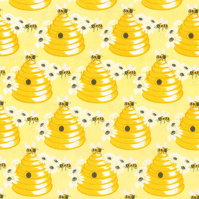 Sunny Bee - Bee Hive Yellow Yardage