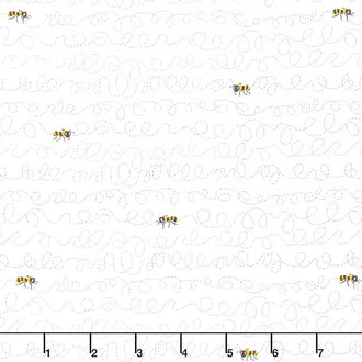 Sunny Bee - Buzzin Bee White Yardage