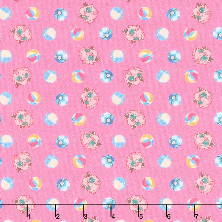 Sunny Days Pokemon - Jigglypuff Pink Yardage