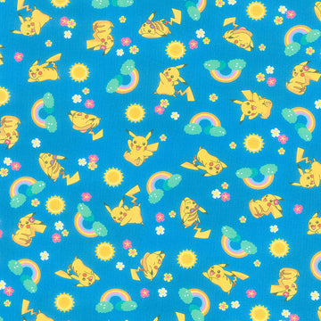Sunny Days Pokemon - Pikachu Blue Yardage