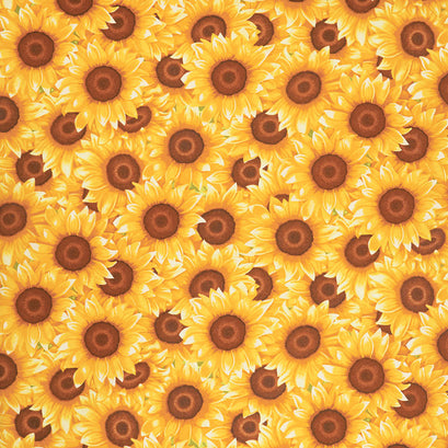 Sunny Sunflowers - Packed Sunflowers Yellow Yardage