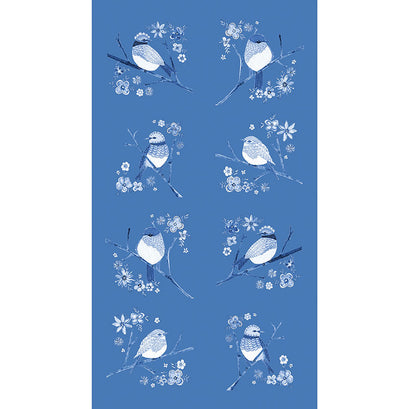 Sunshine and Dewdrops - Bird Blue Panel