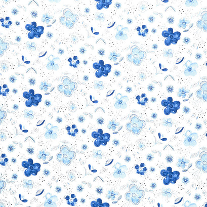 Sunshine and Dewdrops - Floral Main Cloud Yardage