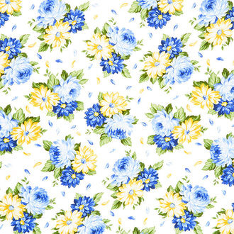 Sunshine - Floral Petals Natural Yardage