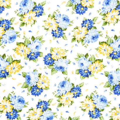 Sunshine - Floral Petals Natural Yardage