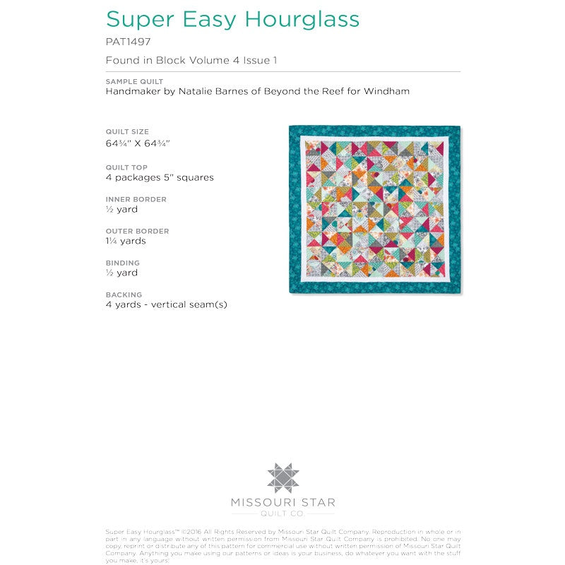 Super Easy Hourglass Quilt Pattern by Missouri Star